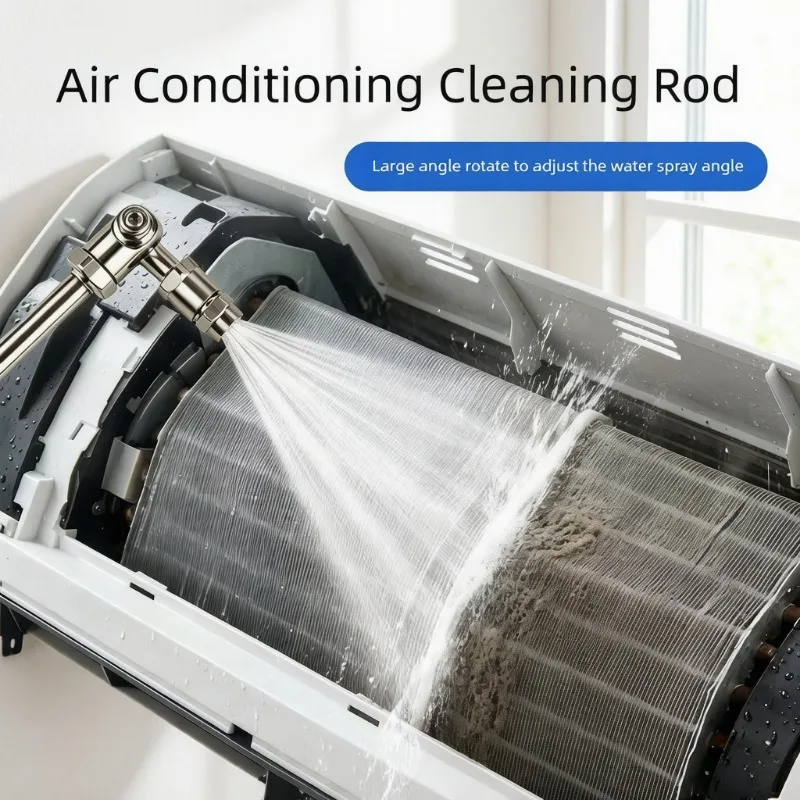 1/4 Quick Plug Cleaning Air Conditioner Universal Pole High-pressure Water Gun Quick Connect Rotating Nozzle Extension Rod