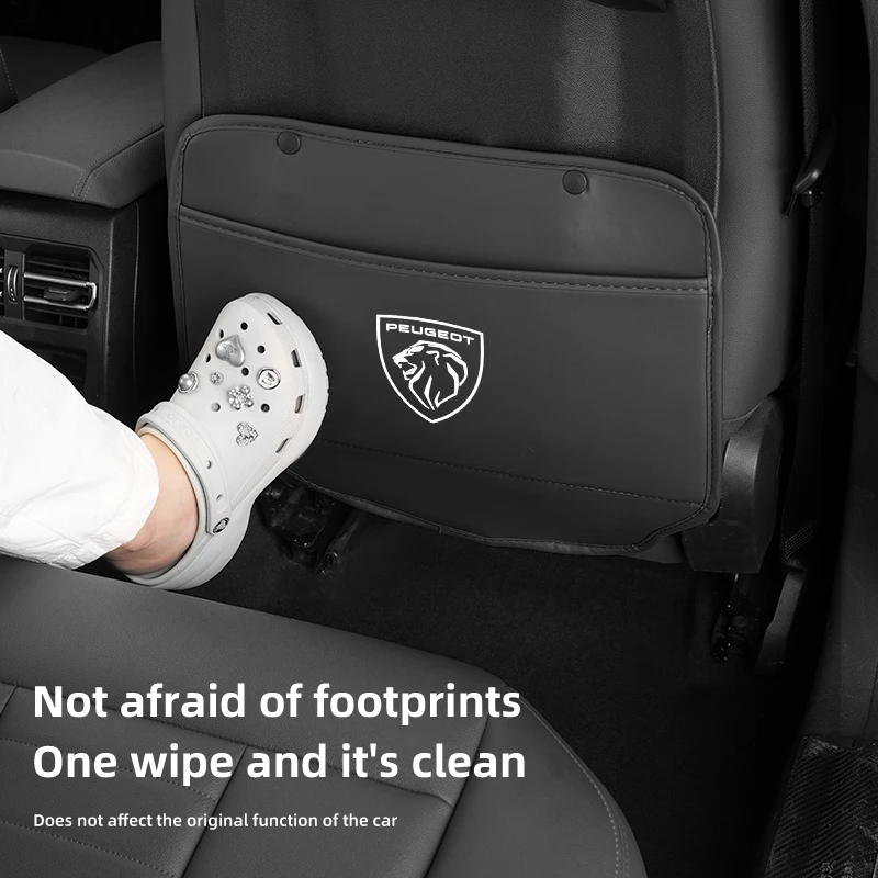 Housse de protection arrière en cuir Anti-coup de pied pour siège de voiture, pour Peugeot 508 407 2008 307 5008 308 3008 206 207 208 107 106 205 4008 301
