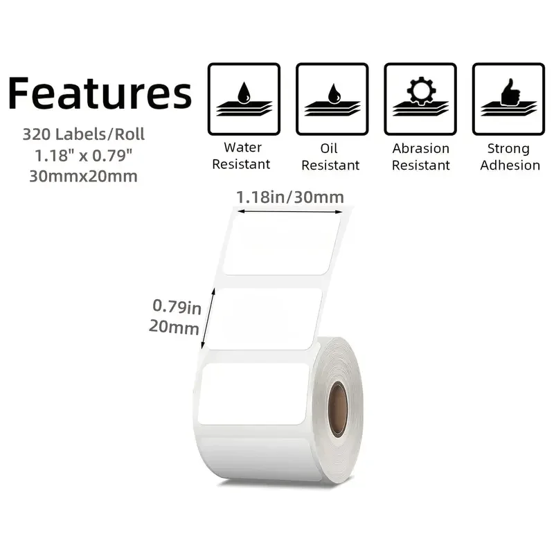 920 قطعة 30 × 20 مم (1.18 بوصة × 0.79 بوصة) ورق ملصقات حراري - مناسب Phomemo M200/M110/M220/DETONGER P1، الهالوين، الباركود/العنان/الملصق المنزلي