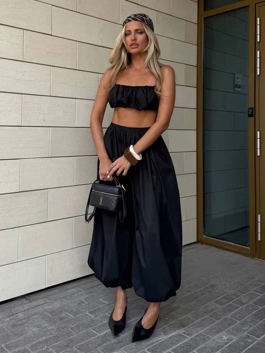 

Autumn Womens Cotton Loose Lantern Style Wide Leg Pants Street Style Casual Lazy Pants Fashion Trousers