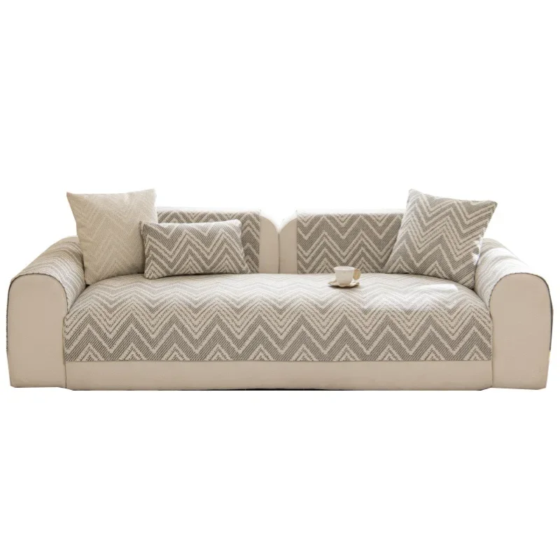 Japanese Style Cotton Linen Sofa Cover All Season Non Slip One Piece Backrest Cover Home Textile Household Goods