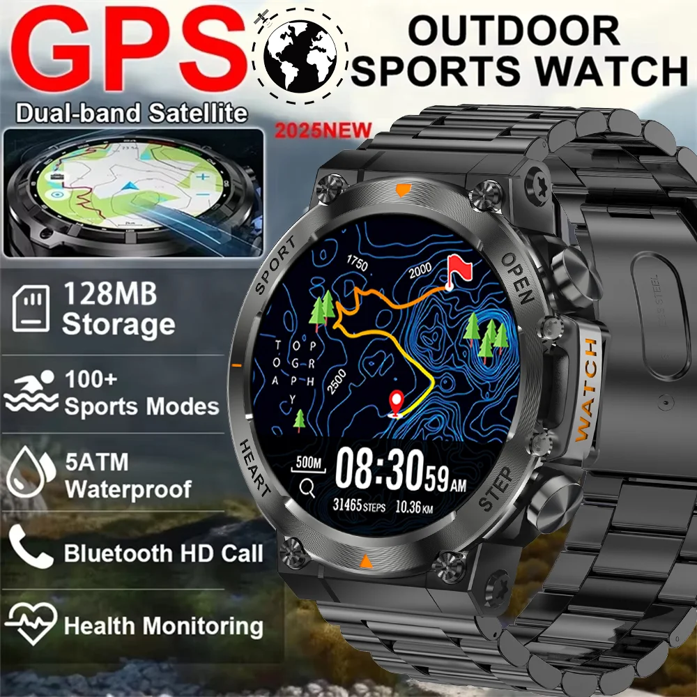 

DAORKOW Outdoor Smart Watch Sports Blue Tooth Call Heart Rate Health Watches Waterpoof 400Mah Battery Stopwatch Music Smartwatch