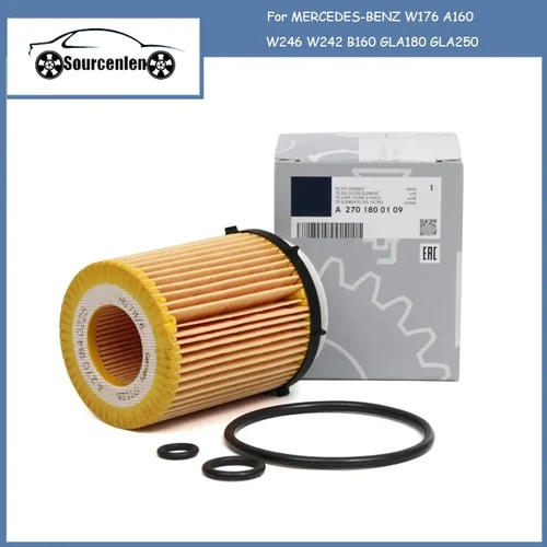 Filtro de aceite para MERCEDES-BENZ, W176, A160B-CLASS, W246, W242, B160, GLA180, GLA250, 2701840125, 2701800109