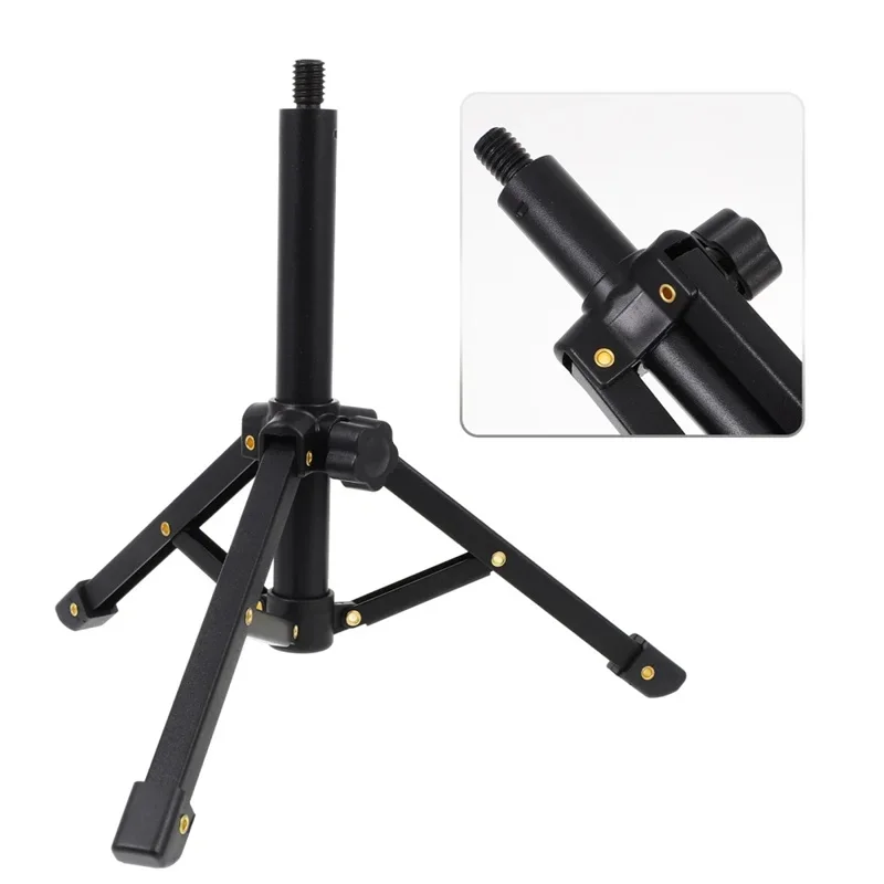 Mini Tripod Stand Desktop for Camera Mini Tripod Holder Metal Foldable Bracket with  with 1/4 inch 3/8 Head for DSLR Microphone