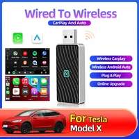 For Tesla Model X 2025 5G WIFI Auto 2in1 Smart Dongle For iPhone Android Phone Carplay Wireless Adapter Android Car Accessories