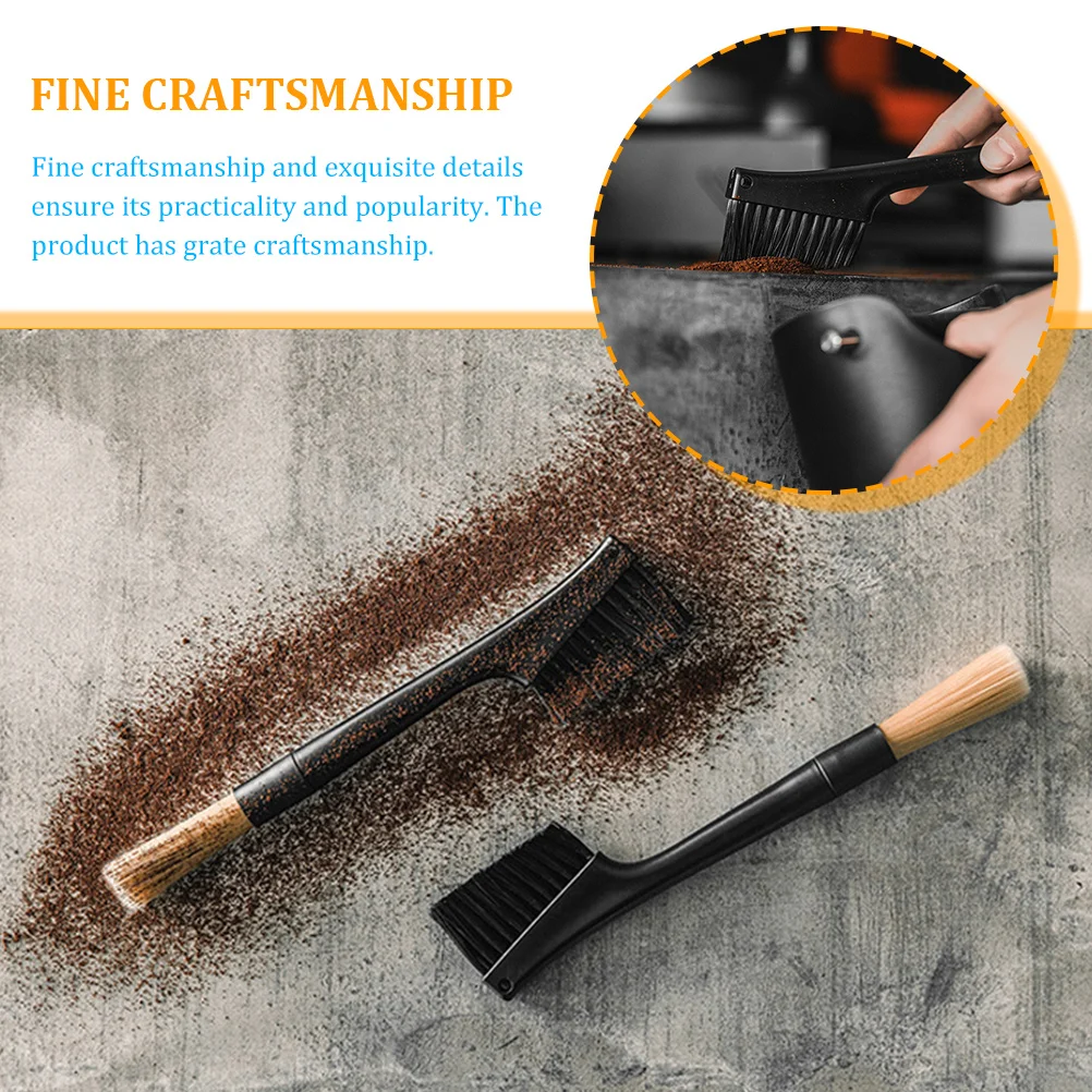

Double Headed Coffee Machine Cleaning Soft Bristles Handle Espresso Cleaner Fine Craftsmanship Smooth for Home