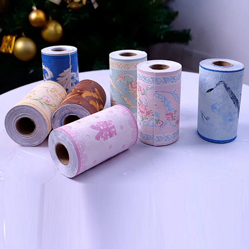 5M Self-adhesive Waist Line Wallpaper Waterproof PVC Wall Border Baseboard Stickers Decals Home Decoration