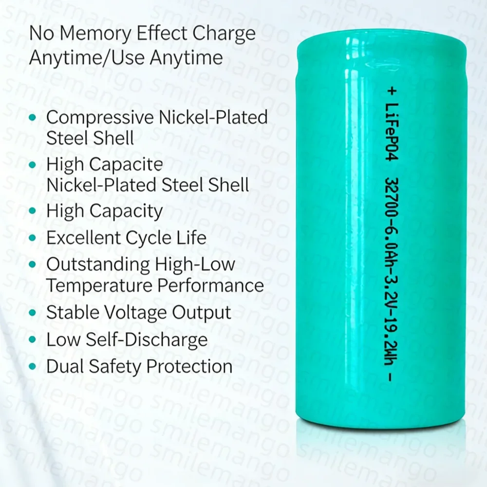 3.2V 32700 6000mAh LiFePO4 Battery 35A Continuous Discharge Maximum 55A High Power Battery