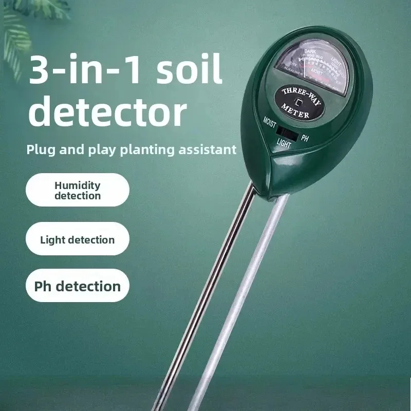 3 in 1 Soil PH Meter Sunlight PH Tester Garden Flowers Soil Moisture Sensor Meter Plants Acidity Humidity PH Monitor Detector