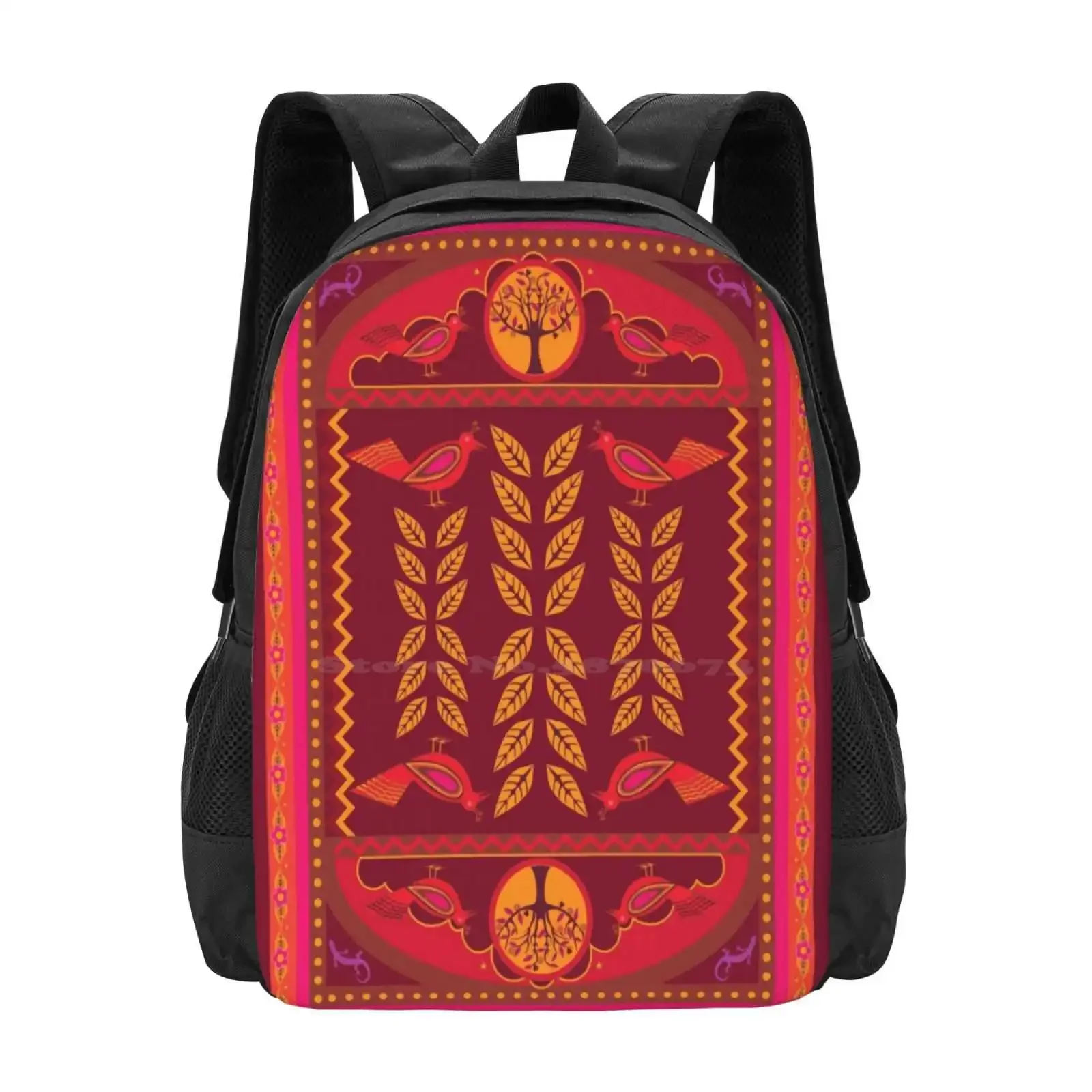 

Kuna Mola Hot Sale Schoolbag Backpack Fashion Bags Latino Latina Mexican Mola South America Kuna Panama Applique Textile Quitl