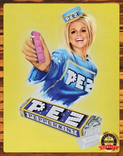 Pez - Peppermint - Restored - 1980s - Metal Sign