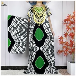 Abaya musulmani per le donne estate manica corta Robe Afircan Dashiki Lady elegante Maxi allentato Casual Dubai Islam Dress con turbante