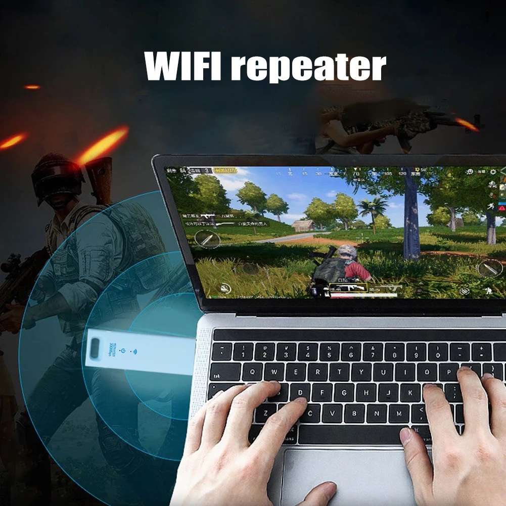 

Wireless Signal Amplifier Portable Wireless Repeater 2.4G 300Mbps Wide Coverage Plug and Play for Indoor Outdoor