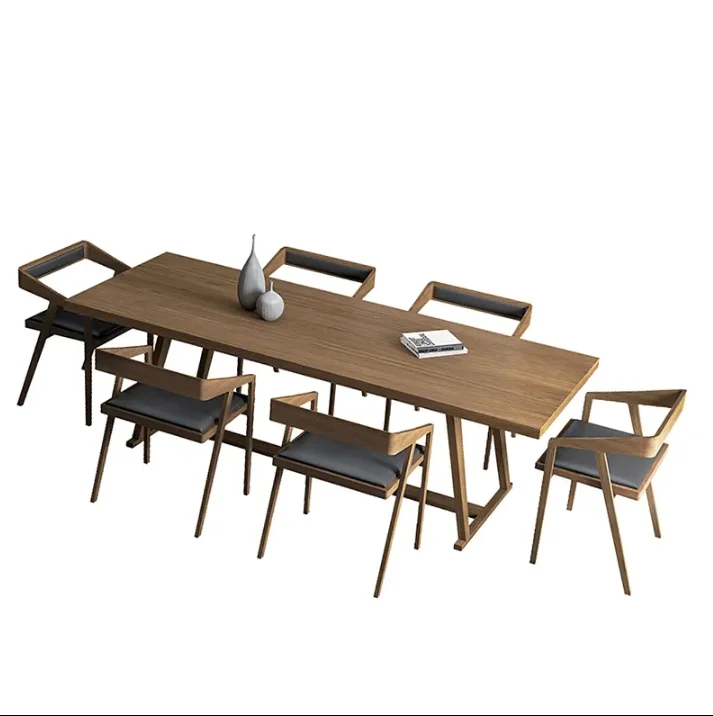 

Office Conference Reception Room Tea Room Negotiation Tea Table Work Desk Head Solid Wood Dining Table and Chair