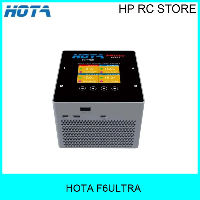 

Зарядное устройство HOTA F6 Ultra 4-канальное, 1000 Вт, со встроенным блоком питания для аккумуляторов LiPo/LiHV/Li-ion 1-6S, для ноутбуков и FPV дронов