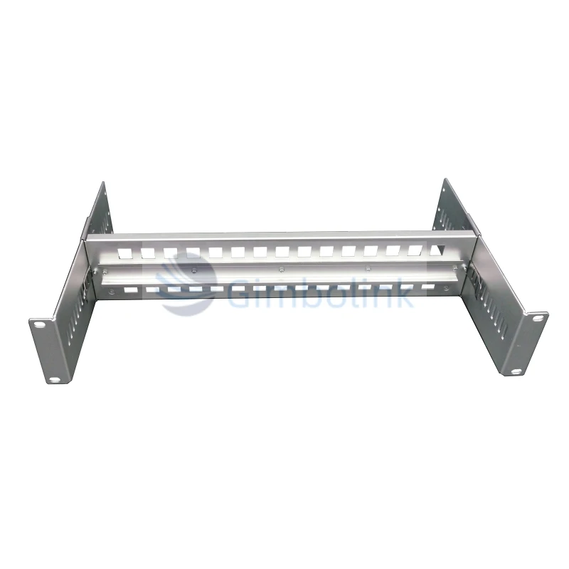 Retail Top Quality Fiber Optic 19 inch Rackmount Din Rail kit Aluminum Alloy Adjustable Rack Mount Din Rail Shelf Silver Color