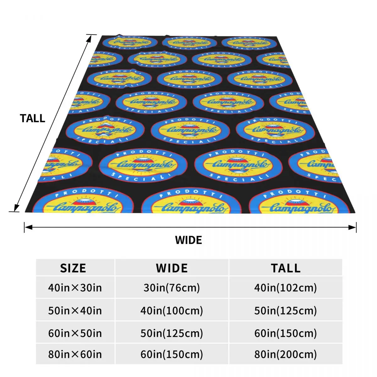Campagnolo Vintage Italian Cycling Tour Blanket Soft Warm Flannel Throw Blanket Bedspread for Bed Travel Home Couch