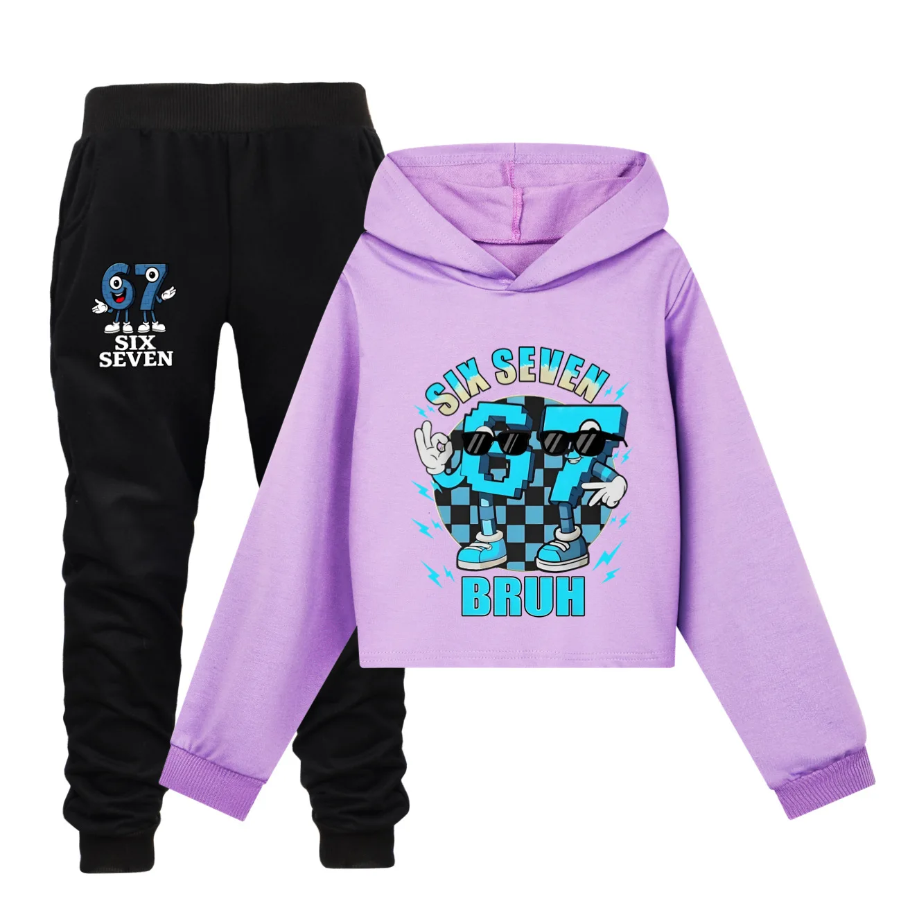

Steal A Brainrot Esok Sekolah 67 Kids 2PCS Cartoon Clothing Set Hoodie And Pants Autumn Sportswear Fashion for Girls Aged 3-16