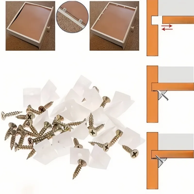 Drawer Support Wedges 34 set, Stabilize Sagging Drawers and Furniture, Includes Fasteners, Strong and Durable, Easy Install