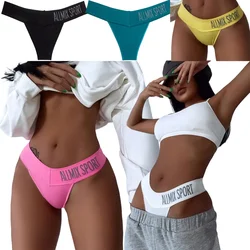 Sexy Thong Women Panties Underwear Letter Ladies Briefs Seamless Lingerie Panty Comfortable Fitness Sport T Back Size M-XL