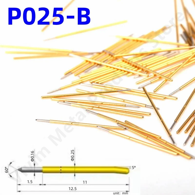 

10/20/100PCS P025-B Spring Test Pin P025-B1 Spring Test Probe Needle Dia 0.25mm Length 12.50mm Detection Tool PogoPin Tip 0.16mm