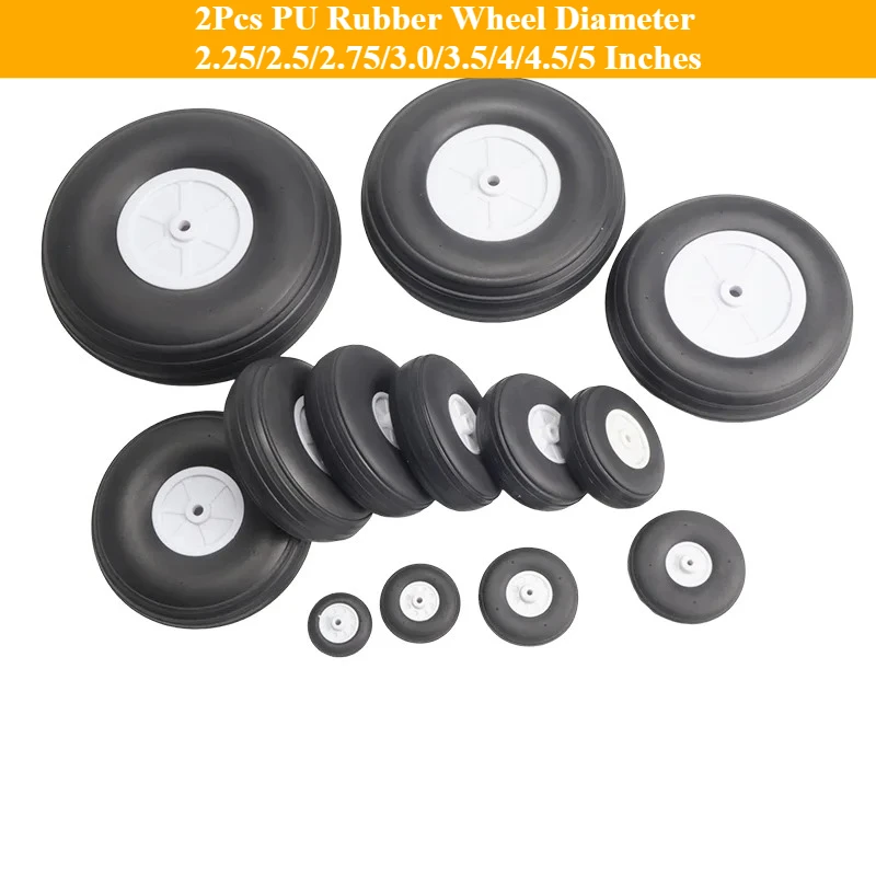 

2 шт., резиновое колесо из искусственной кожи, диаметр 2,25/2,5/2,75/3,0/3,5/4/4,5/5 дюймов, радиоуправляемая модель самолета, колесо с фиксированным крылом, расширение шасси