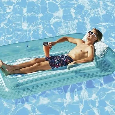 Adult floating row swimming ring inflatable water floating mattress seaside water surfing beach lounge chair floating