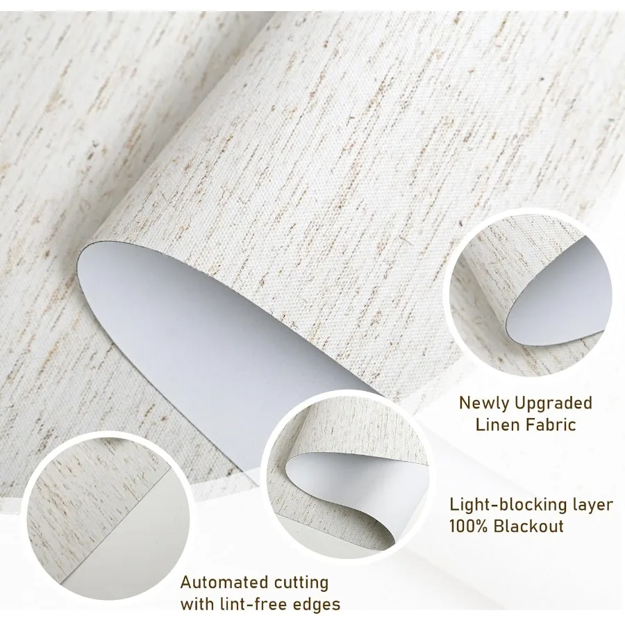 الكتان الستائر الدوارة ظلال للنوافذ الداخلية سحب أسفل اللاسلكي تعتيم أسود خارج نافذة الظل 20 بوصة الستائر للمنزل الكتان