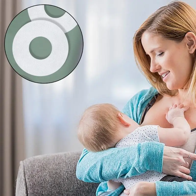 صندوق واحد من غطاء الحلمة الدائري للأم، شريط حماية الحلمة، وسادة مساعدة ذاتية اللصق للرضاعة الطبيعية، أساسية قابلة للتنفس #3