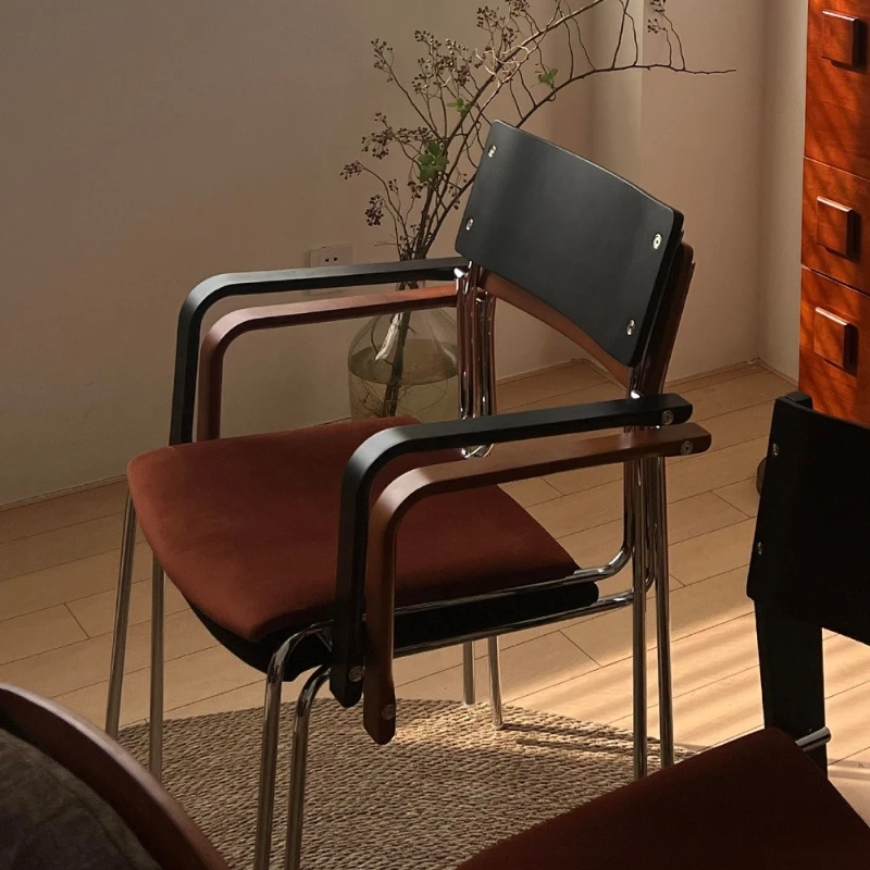 1 PCS Kitchen Dining Room Chairs Armrests Living Room Armchair Luxury Lazy Backrest Design Dining Chairs Modern Makeup Stool