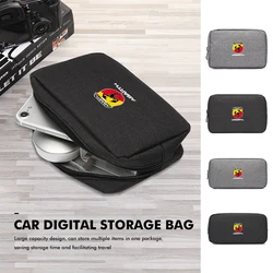 Car Data Cable Charger Portable Hard Disk Organizer Storage Bag For Abarth Freemont Strada 500x Grande Punto Ducato Stilo Palio