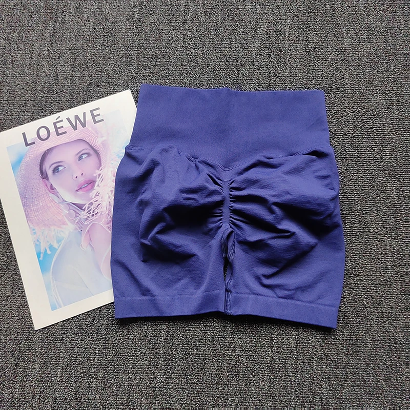 Yoga Shorts Peach Hot Girls Three-Cross Pants High Waist Knitted Pressure Running Sport Elastic Belly Lifting Butt Tight Pants - Image 6