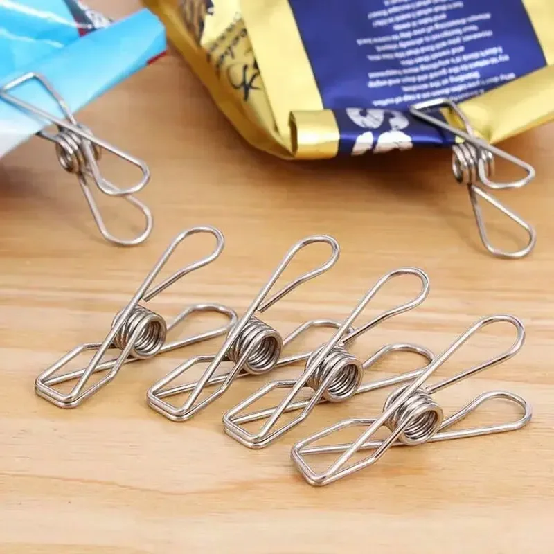 Stainless Steel Clips Clothes Clamps Pins Pegs Holder Household Multipurpose Sealing Clothing Clip Hanging Bed Sheet Clothespins