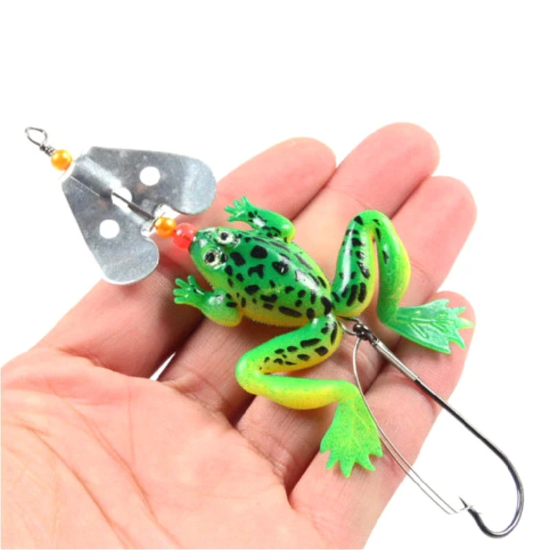 

1pcs 6.2g Road Runner Artificial Maple Leaf Anti-Hanging Frog Bait, Sea Fishing Special Road Runner Bait, Imitation Patterns