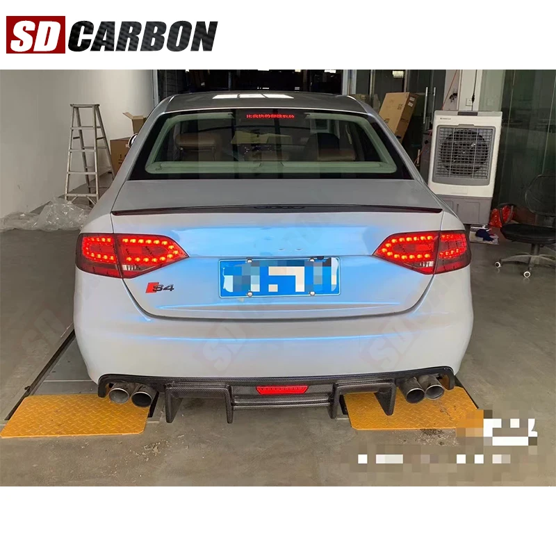 Picture 7: For Audi Regular A4 A4 B8 2008-2012 Carbon Fiber Car Rear Bumper Diffuser Rear Splitters Spoiler Back lip Car Accessories