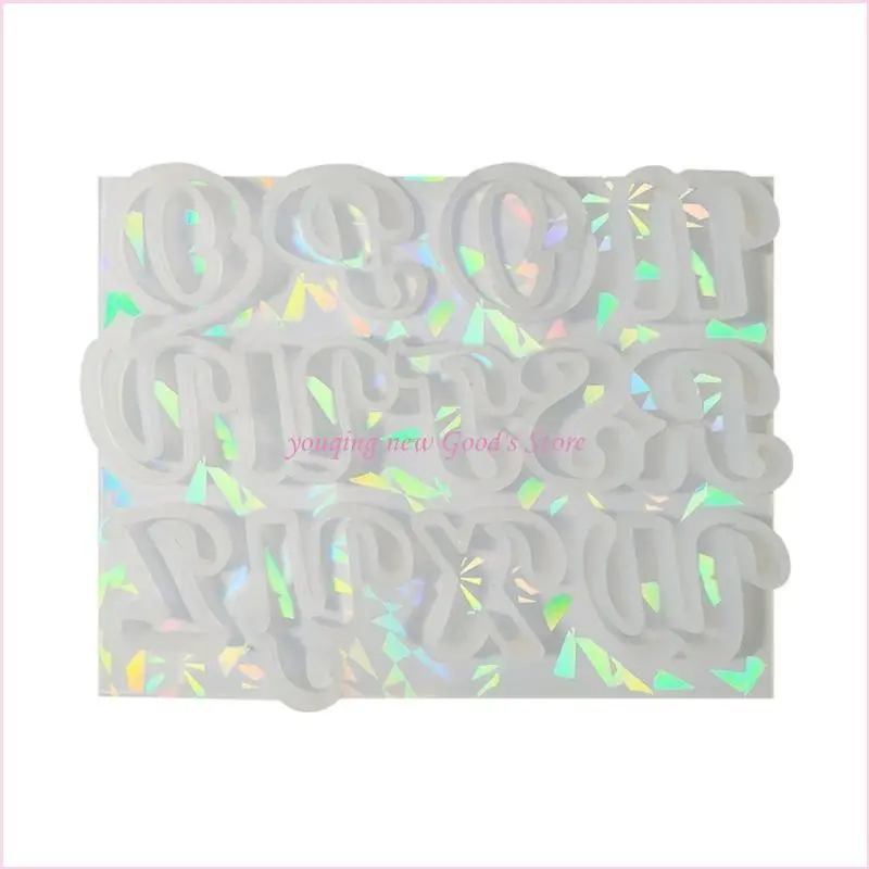57QA Iridescents Alphabets and Number Sturdy Silicone Molds Accessory for Resin Crafting Supplies Holographics Jewelry