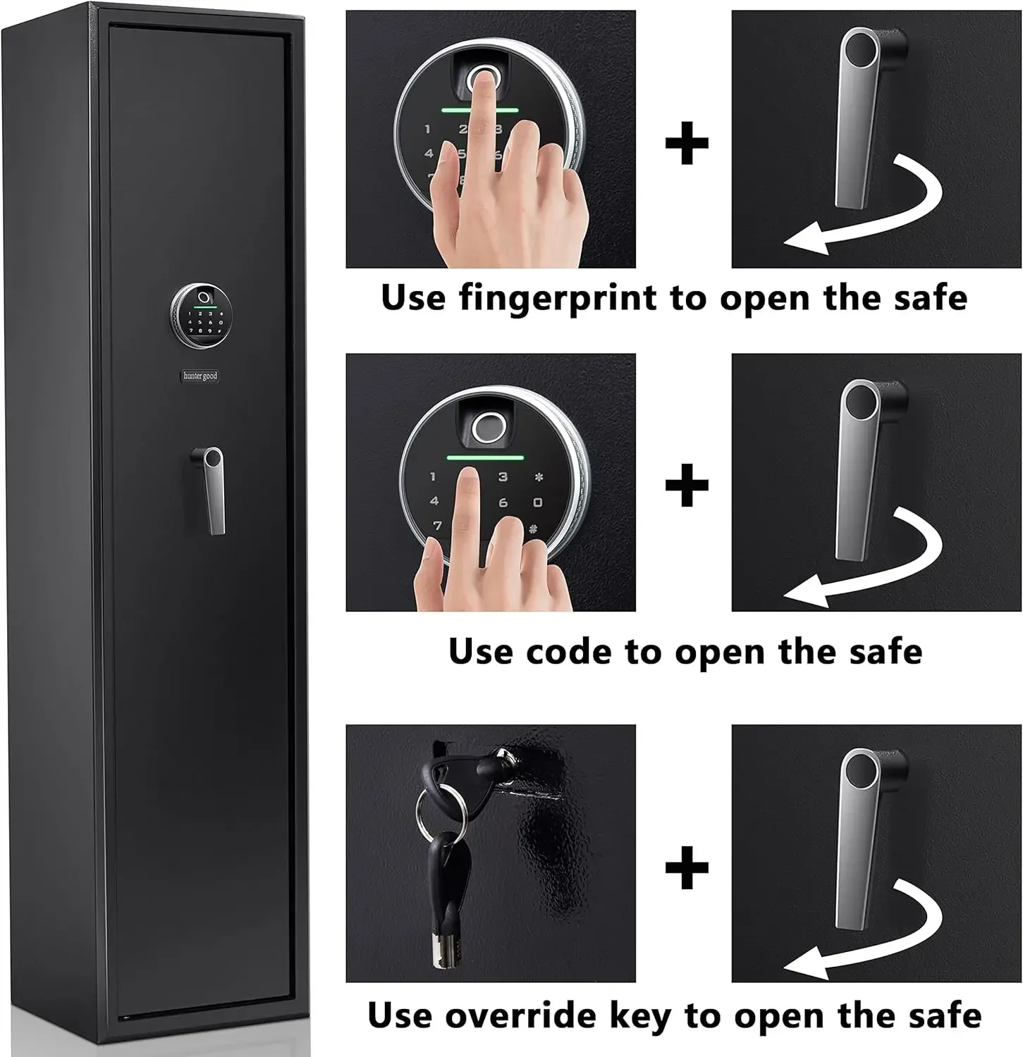 Rifle Safe 5 Gun Safes Quick Access Biometric Rifle Safe Gun Cabinets for Rifles and Shotguns Gun Safe for Rifles Storage Easier