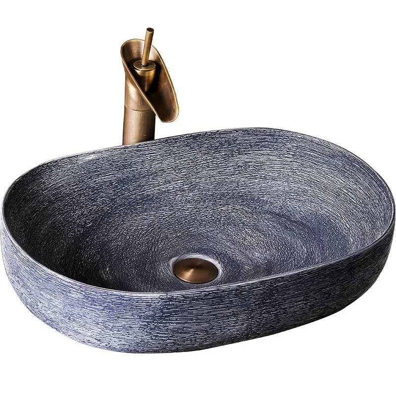 

Creativity Jingdezhen Ceramic Art Table Basin Chinese Creative Wash Basin Basin Home Bathroom Retro Washbasin