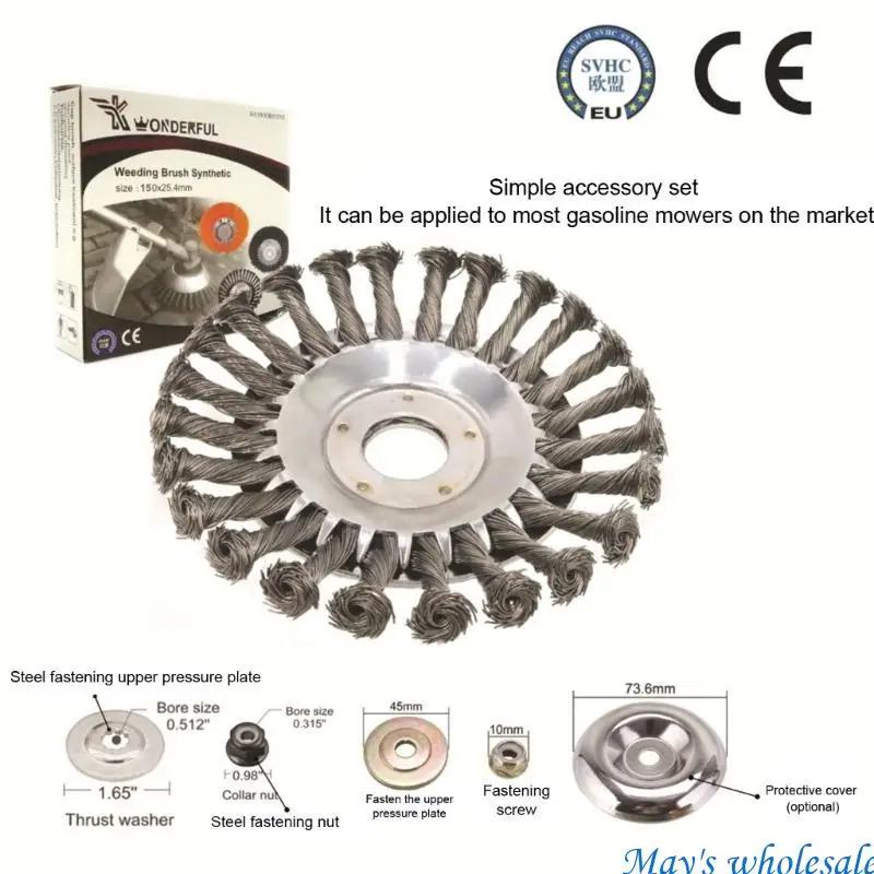 Rotary Weed Steel Wire Brush Untuk Penghapusan Gulma, 6 8 Kepala Pemangkas Pemotong 448A