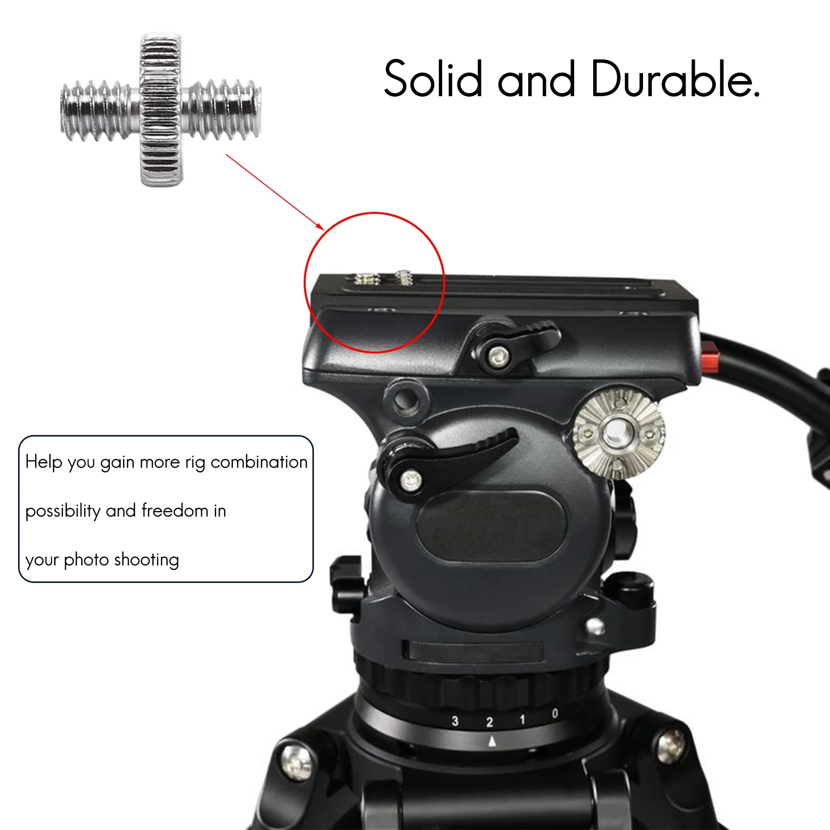 A10I 5 Pieces 1/4 inch Male to 1/4 inch Male Metal Threaded Adapter Tripod Converter for DSLR Camera,Tripod,Monopod,Shoulder Rig