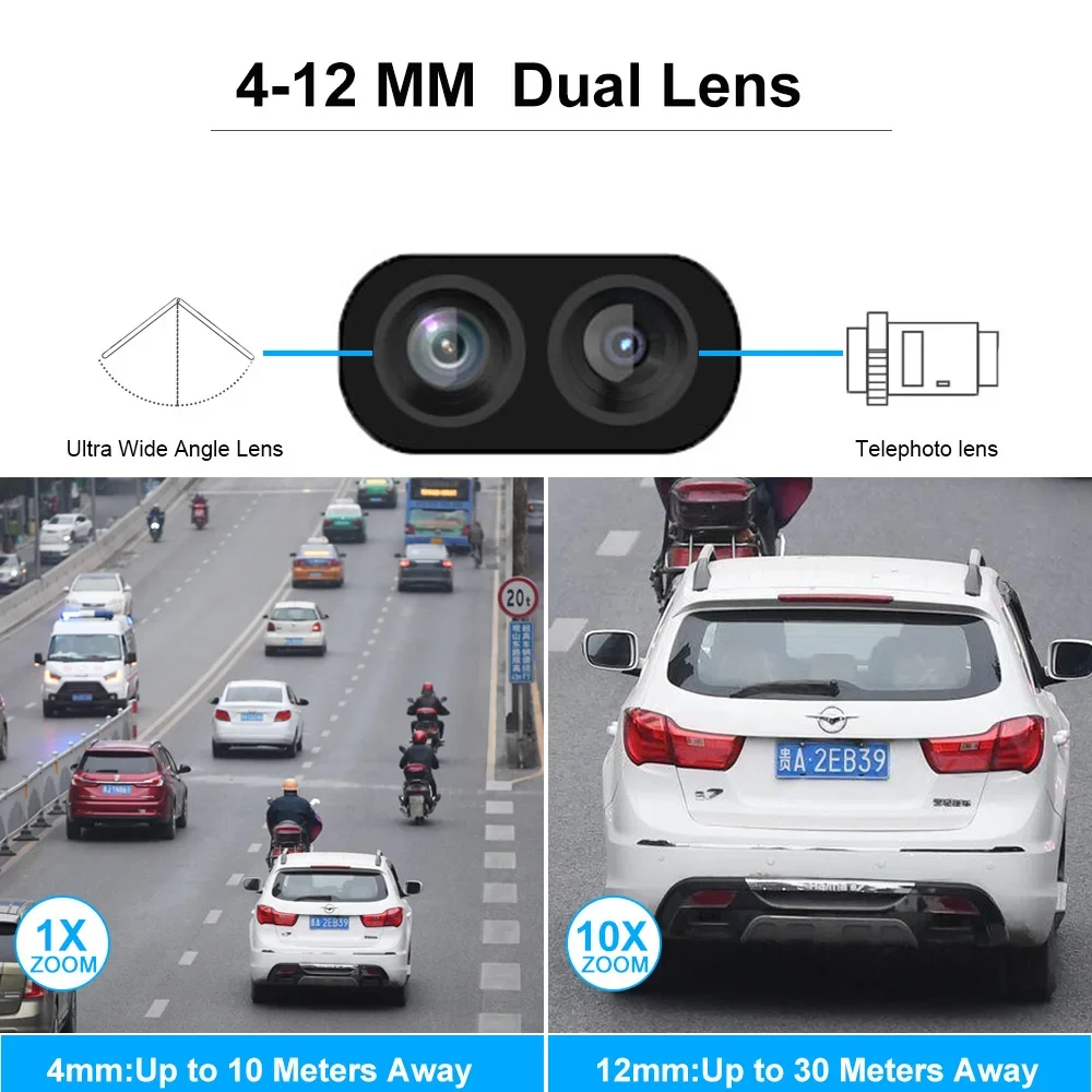 8MP 4K Dual Lens Solar Wifi PTZ Camera Outdoor with Auto Tracking 10X Zoom Full Color Night Vision Wireless Security CCTV Camera