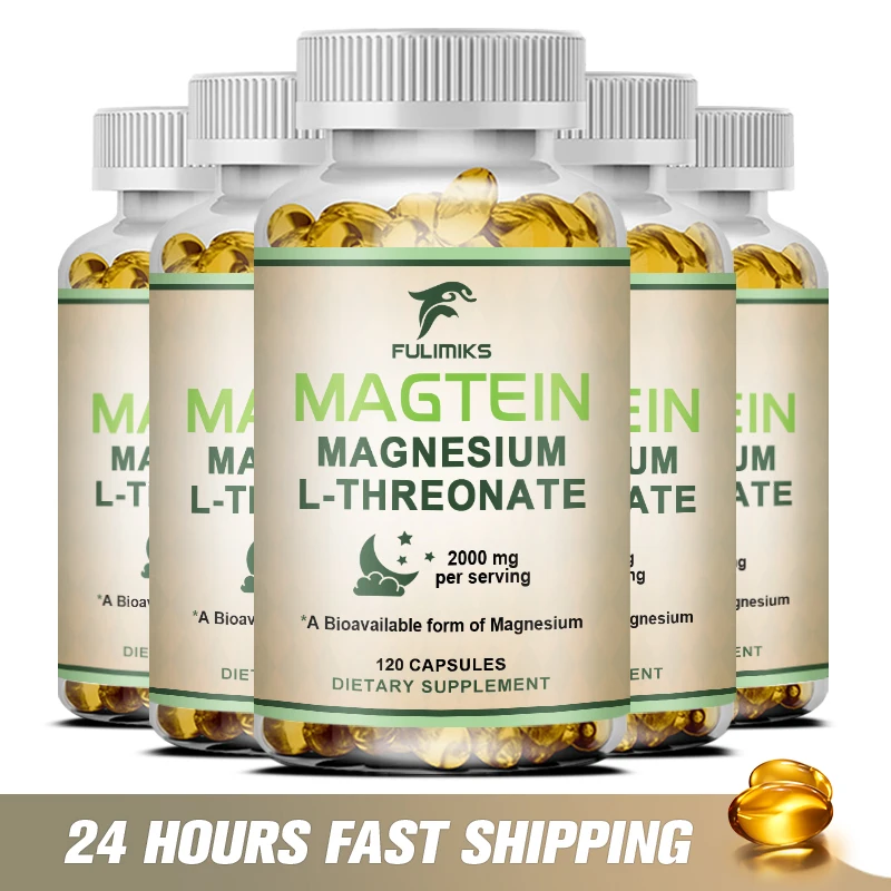 Magtein Capsules Magnesium L-Threonate Original Inventors Brain Formula, Improve Memory, Cognition, Stress Relief&Sleep Quality