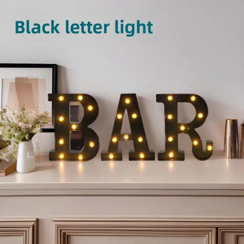 ضوء LED إبداعي بأحرف سوداء كبيرة لتزيين مشهد حفلة التخرج باللغة الإنجليزية