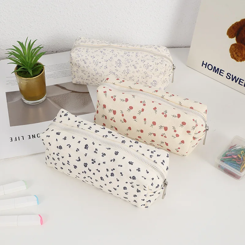 1 Pcs Kawaii Pencil Case Cute small crushed flower  Boxcase  Bag  Supplies Stationery