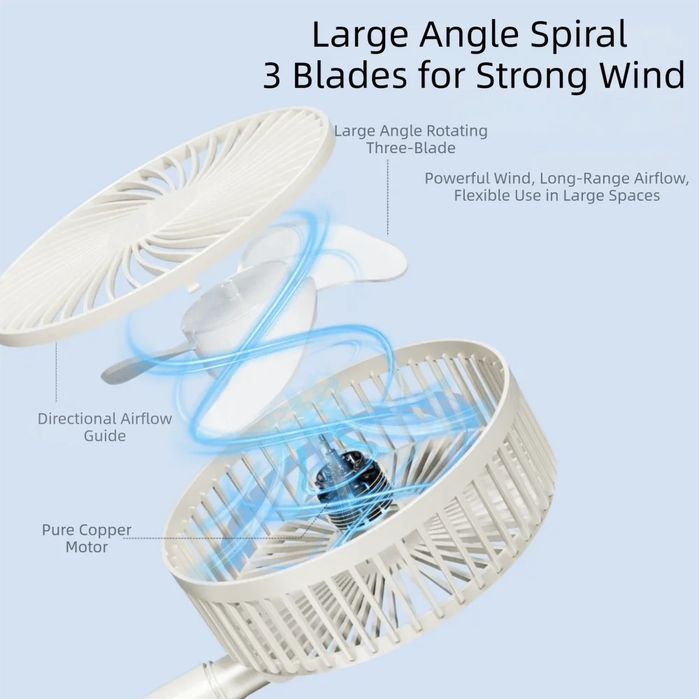 Foldable Desktop Fan USB Powered Adjustable Angle USB Fan Powerful Airflow Quiet Operation Mini Electric Fan Tabletop Use