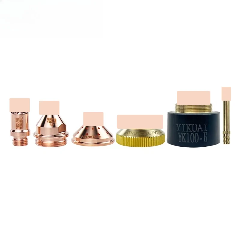 Original YK100H Plasma Torches Spare Parts Big Retaining Cap Air Core Copper Protect Shield Cap Air Core 9pcs