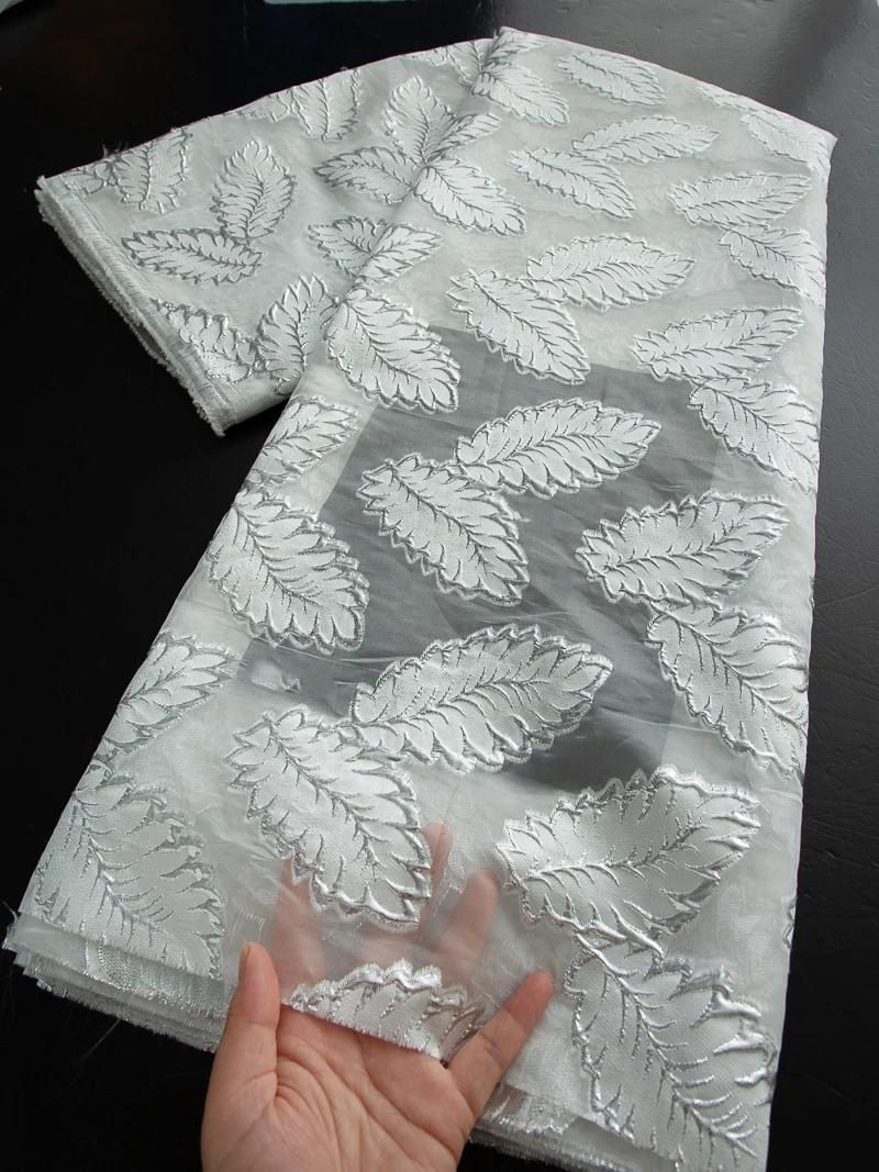 

African Jacquard French Gilded Lace Nigerian Brocade Lace Fabric High Quality For Women Sewing Evening Party Dresses 5yards4561