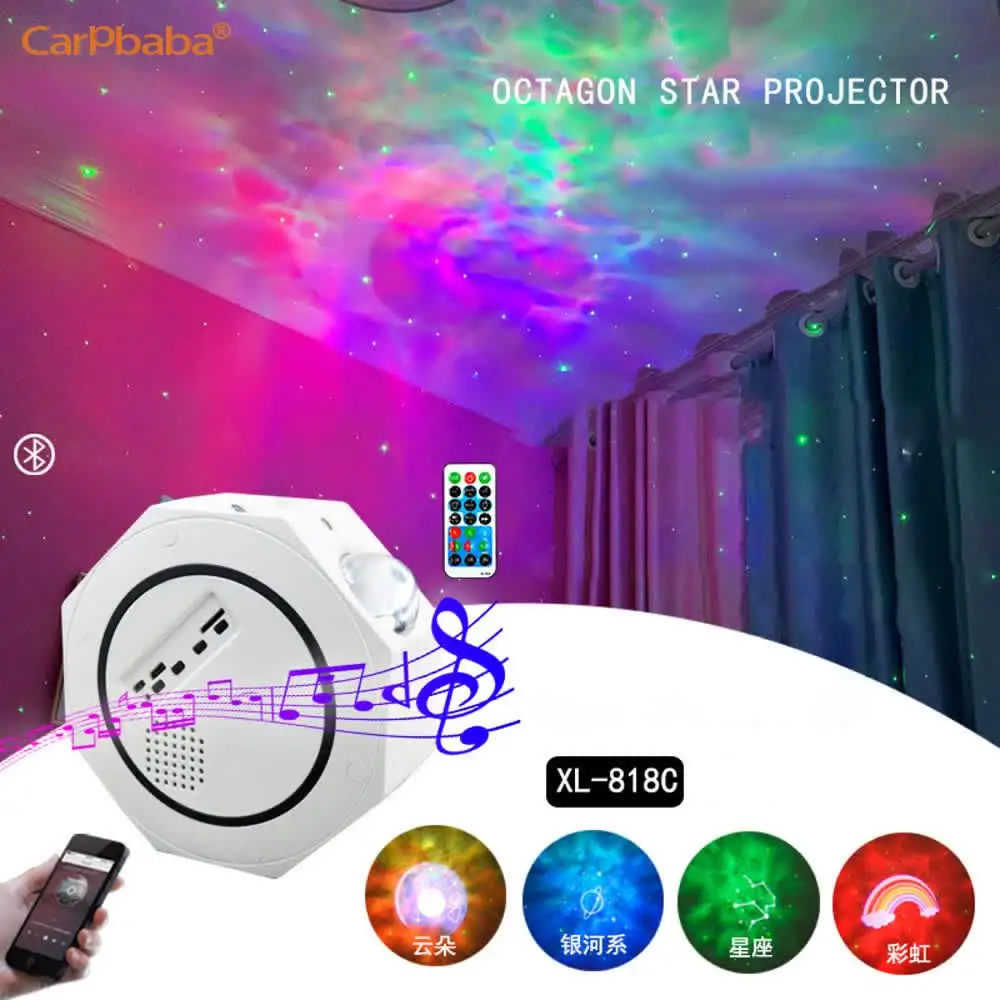 Carpbaba XL818C Bluetooth Speaker Galaxy Star LED Bedroom Projector Night Light Nebula Lamp House Light Children's Gifts