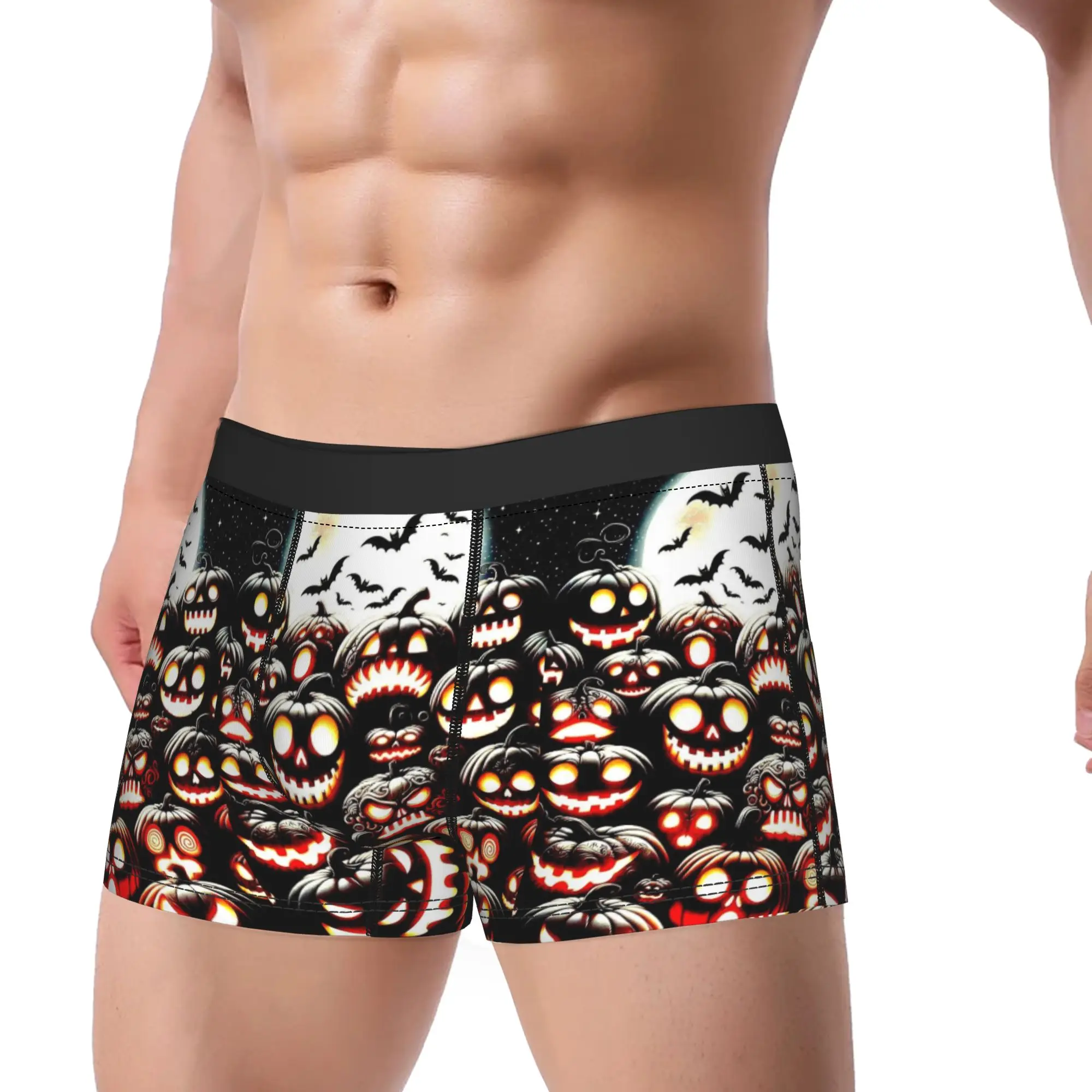 Halloween Multi face Demon Pattern Underwear  Soft Trend Panties Printed Shorts Briefs For Males 3D Pouch Large Size Trunk