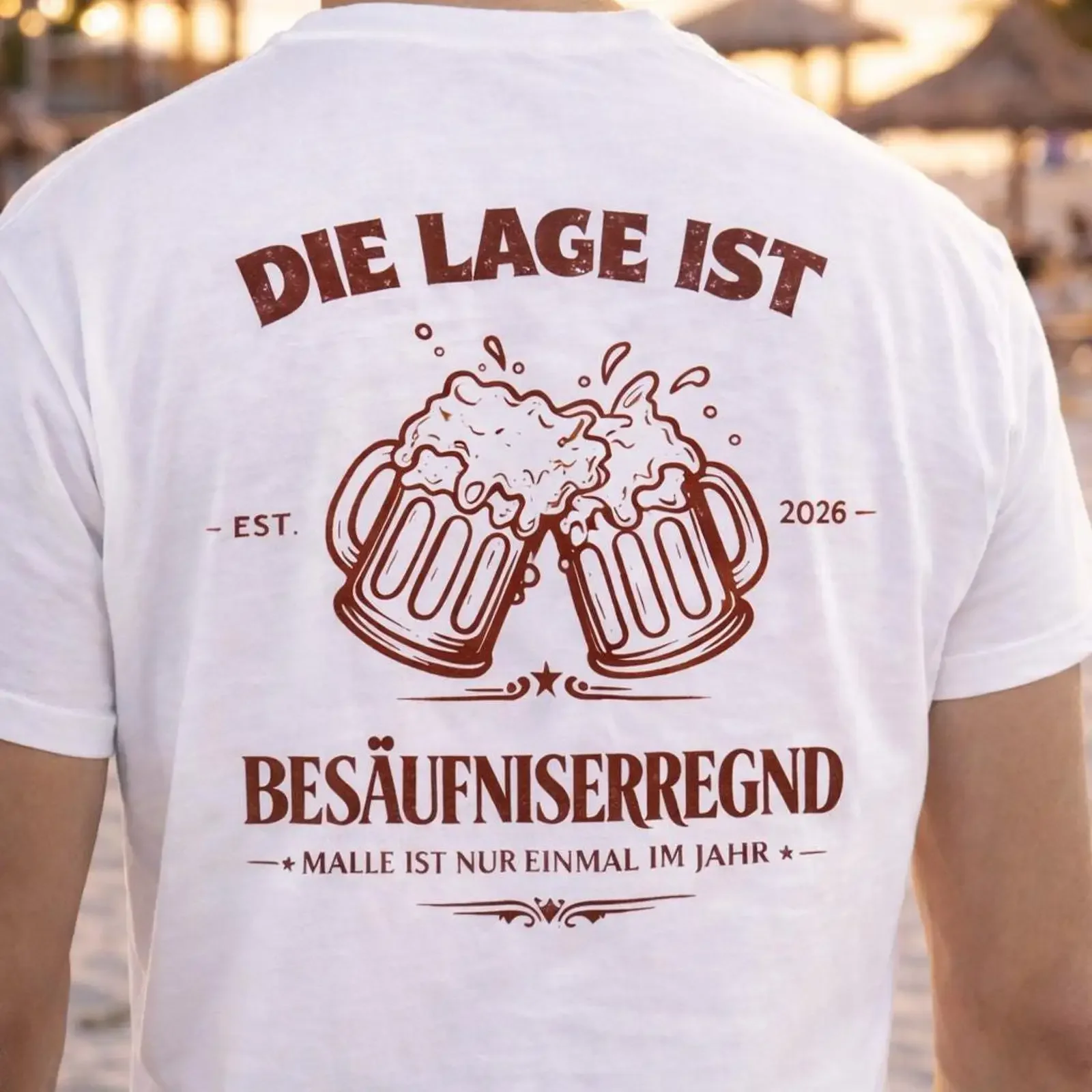 The location is intoxicating Mallorca Party Beer T Shirt Holiday Backprint vintage Washed Casual Versatile designer clothes